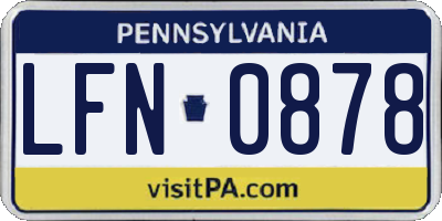 PA license plate LFN0878