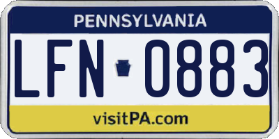 PA license plate LFN0883