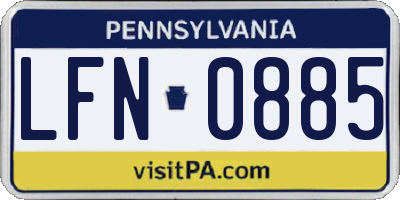 PA license plate LFN0885
