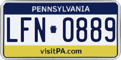 PA license plate LFN0889
