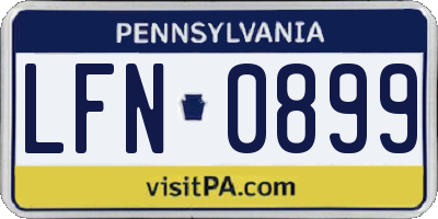 PA license plate LFN0899