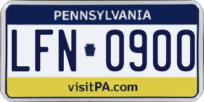 PA license plate LFN0900