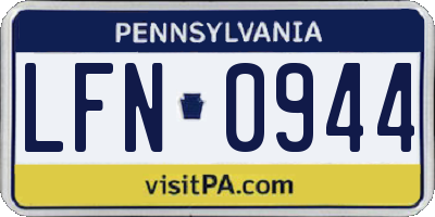 PA license plate LFN0944