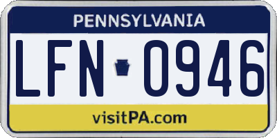 PA license plate LFN0946