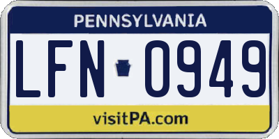 PA license plate LFN0949