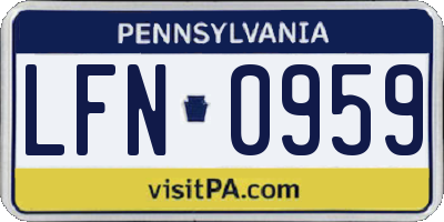 PA license plate LFN0959