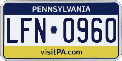 PA license plate LFN0960