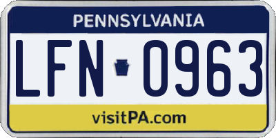 PA license plate LFN0963