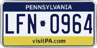PA license plate LFN0964