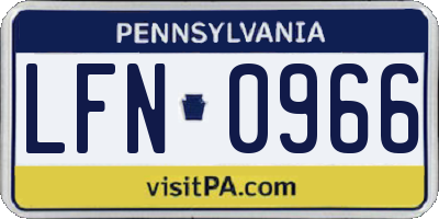 PA license plate LFN0966