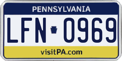 PA license plate LFN0969