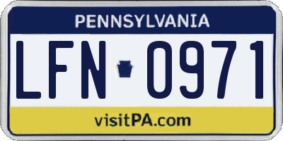 PA license plate LFN0971