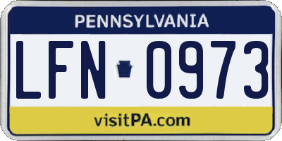 PA license plate LFN0973