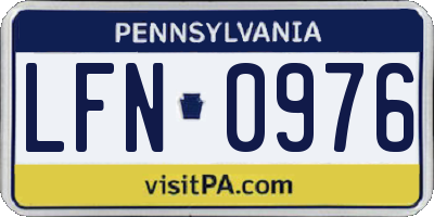 PA license plate LFN0976