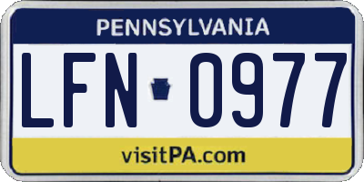 PA license plate LFN0977