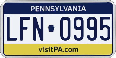PA license plate LFN0995