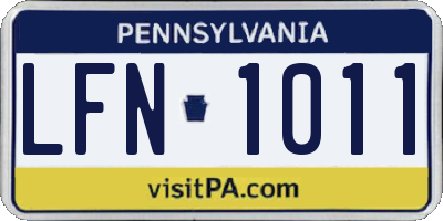 PA license plate LFN1011