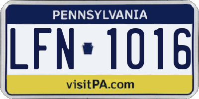 PA license plate LFN1016