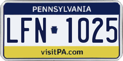 PA license plate LFN1025