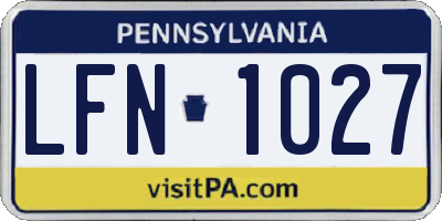 PA license plate LFN1027