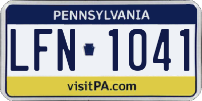PA license plate LFN1041