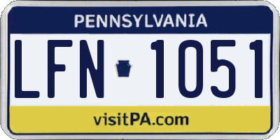 PA license plate LFN1051