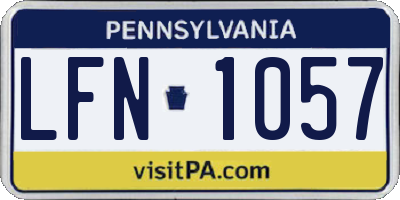 PA license plate LFN1057
