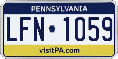 PA license plate LFN1059