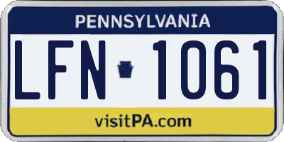 PA license plate LFN1061