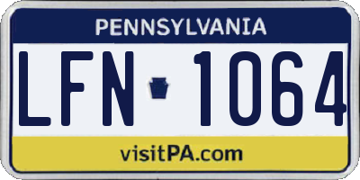 PA license plate LFN1064