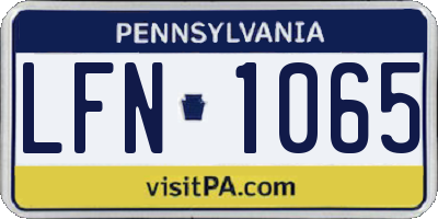 PA license plate LFN1065