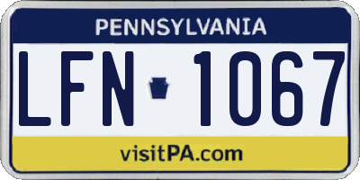PA license plate LFN1067