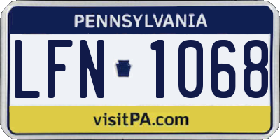 PA license plate LFN1068