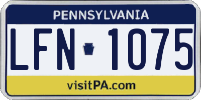 PA license plate LFN1075