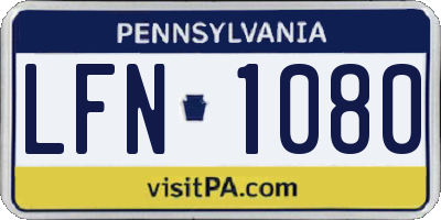 PA license plate LFN1080