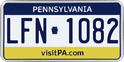 PA license plate LFN1082