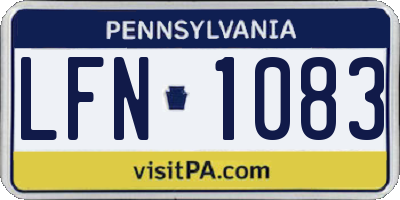 PA license plate LFN1083