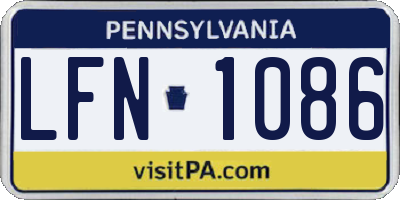 PA license plate LFN1086