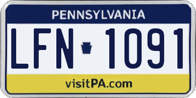 PA license plate LFN1091