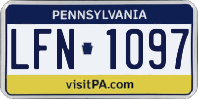 PA license plate LFN1097