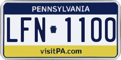 PA license plate LFN1100