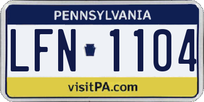 PA license plate LFN1104