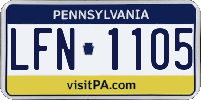 PA license plate LFN1105