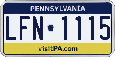 PA license plate LFN1115