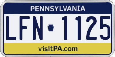 PA license plate LFN1125