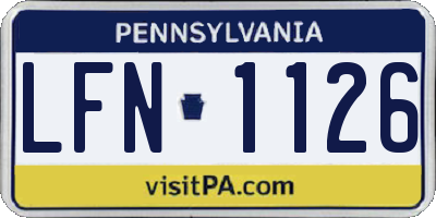 PA license plate LFN1126