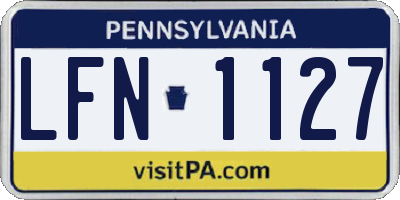 PA license plate LFN1127