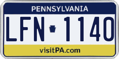 PA license plate LFN1140