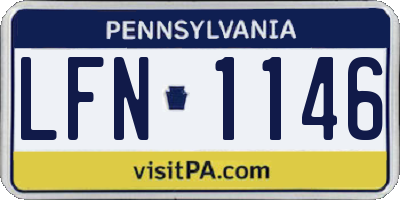 PA license plate LFN1146