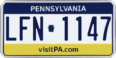 PA license plate LFN1147